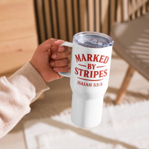 Marked by Stripes Travel Mug with Handle